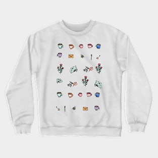 Teatime, mails and flowers Sticker Pack Crewneck Sweatshirt